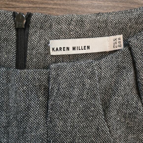 Karen Millen Boat Neck Sleeveless Mini Dress Pepper Grey Size 10 - Picture 7 of 12